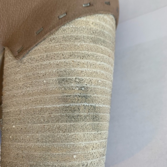 Dolce Vita Tan Taupe Suede Women Peep Toe Ankle Boot Mule  10 - Picture 7 of 13